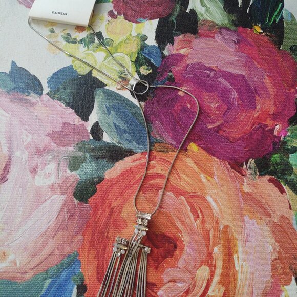 NWT Express Fringe + Metal Layers Necklace~ - Picture 5 of 5